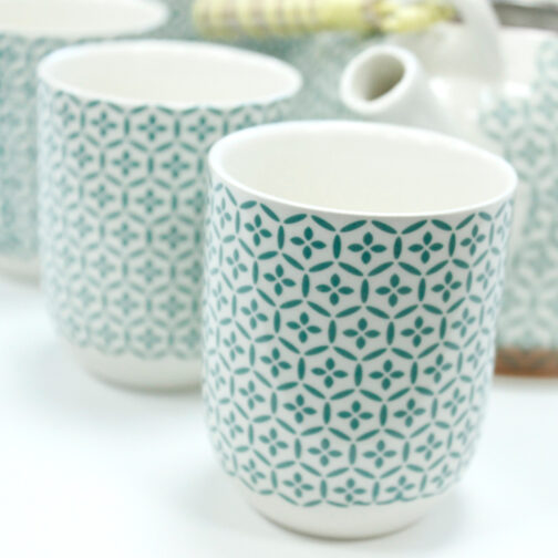 Herbal Teapot Set - Green Mosaic - Image 3