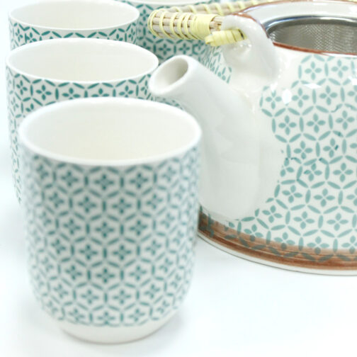 Herbal Teapot Set - Green Mosaic - Image 4