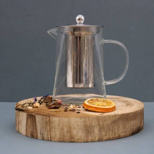 Glass Infuser Teapot - Tower Shape - 750ml - GTeaP02_03