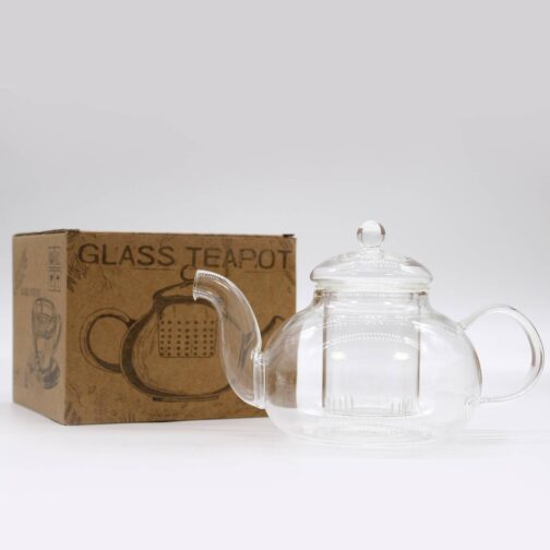 Glass Infuser Teapot - Round Pearl - 800ml - gteap-05_07